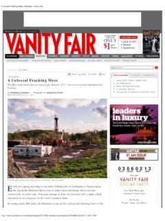 A Colossal Fracking Mess | Business | Vanity Fair