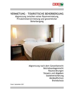 VERMIETUNG TOURISTISCHE BEHERBERGUNG - WKO.at