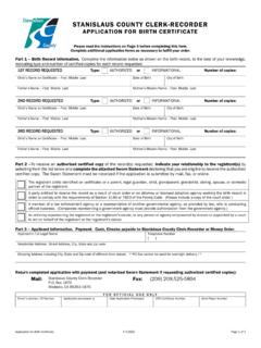 Birth Certificate Application - Stanislaus County, California