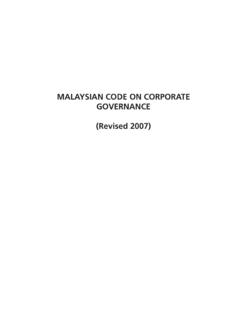 MALAYSIAN CODE ON CORPORATE GOVERNANCE …