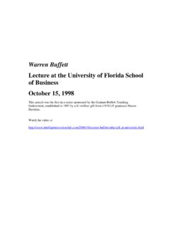 Lecture at the University of Florida School of Business ...