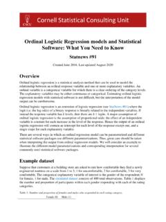 Ordinal Logistic Regression models and Statistical ...