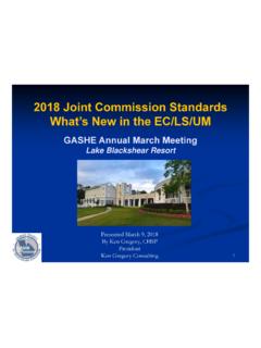 2018 Joint Commission Standards What’s New in the EC/LS/UM