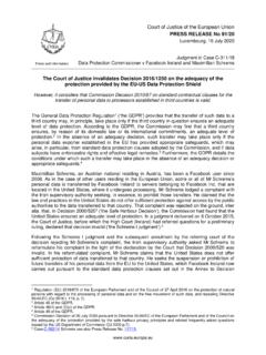 Court of Justice of the European Union PRESS RELEASE No …