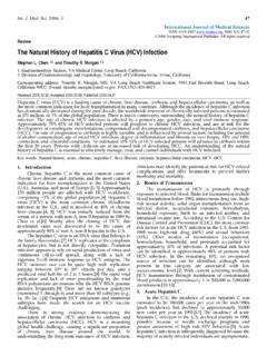 The Natural History of Hepatitis C Virus (HCV) Infection