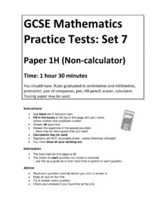 GCSE Mathematics Practice Tests: Set 7