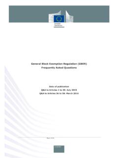 General Block Exemption Regulation (GBER) Frequently …
