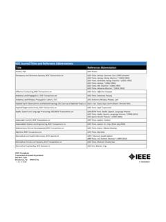 IEEE Journal Titles and Reference Abbreviations Title ...