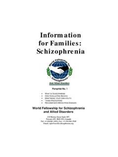 Information for Families: Schizophrenia