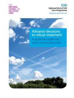 Advance decisions to refuse treatment - NHS England