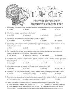 Print - Thanksgiving Trivia &amp; Turkey Trivia