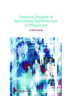 Ontario’s Freedom of Information and Protection of Privacy …