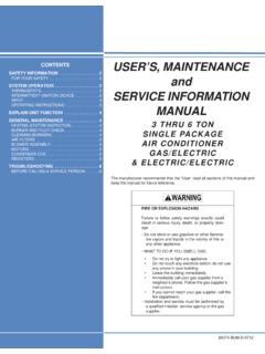 CONTENTS USER’S, MAINTENANCE and SERVICE …