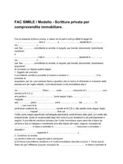 FAC SIMILE / Modello &#173; Scrittura privata per compravendita ... |  Privat | PDF4PRO