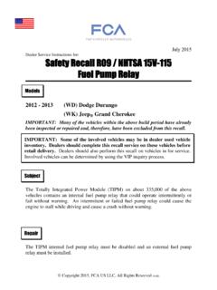 Safety Recall R09 / NHTSA 15V-115 Fuel ... - Vertical Visions