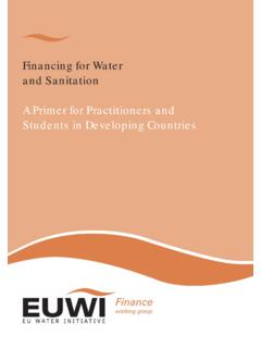 Financing for Water and Sanitation A Primer for ...