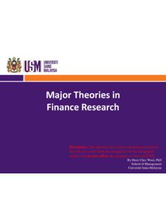 Major Theories in Finance Research - SOMPHDCLUB