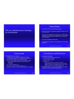 Course basics CSE 190: Reinforcement Learning: An …