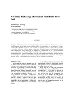 Advanced Technology of Propeller Shaft Stern Tube Seal