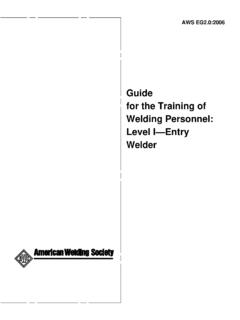 Guide for the Training of Welding Personnel: Level I—Entry ...