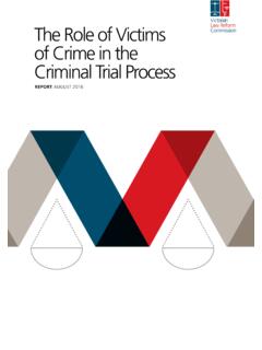 The Role of Victims of Crime in the Criminal Trial Process
