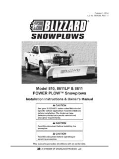 Model 810, 8611LP &amp; 8611 POWER PLOW ... - Blizzard Plows