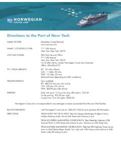 Directions to the Port of New York - Norwegian Cruise Line