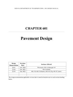Chapter 601 Pavement Design - Indiana