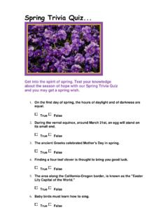 Spring Trivia Quiz - withgia.com