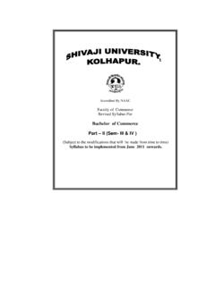 Bachelor of Commerce - Shivaji University