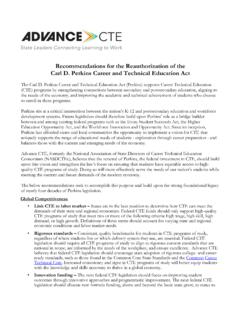 Recommendations for the Reauthorization of the Carl D ...