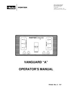 VANGUARD “A” OPERATOR’S MANUAL - ProSites, …