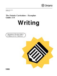 The Ontario Curriculum – Exemplars Grades 1–8 Writing