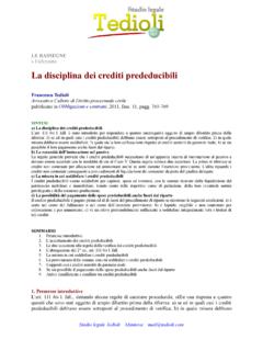 La disciplina dei crediti prededucibili - tedioli.com