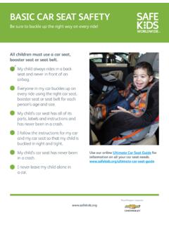BASIC CAR SEAT SAFETY - Safe Kids Worldwide