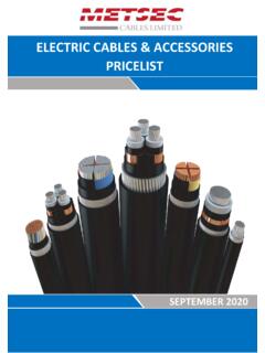 ELECTRIC CABLES &amp; ACCESSORIES PRICELIST - Metsec