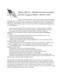 Thomas Jefferson - Principles of Good Government (from his ...