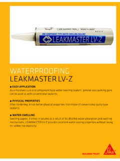 WATERPROOFING LEAKMASTER LV-Z - Sika