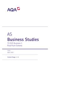 Mark scheme (AS) : Paper 1 Business 1 - June 2017