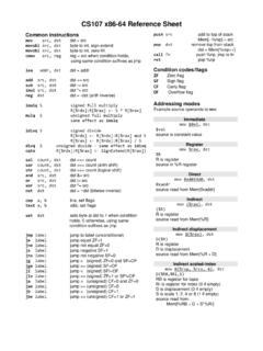 CS107 x86-64 Reference Sheet - Stanford University