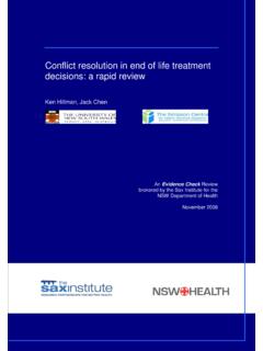 Conflict resolution in end of life treatment decisions: a ...