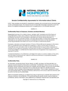 SAMPLE Confidentiality Agreements - National Council of ...