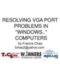 RESOLVING VGA PORT PROBLEMS IN WINDOWS.. …