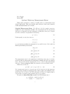 Lecture Notes on Measurement Error