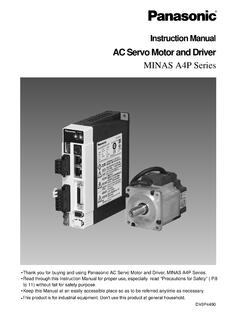 AC Servo Motor and Driver˜ - Panasonic