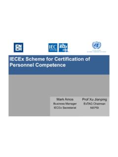 IECEx Scheme for Certification of Personnel Competence