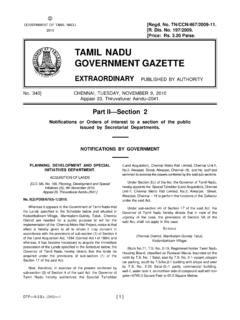 TAMIL NADU GOVERNMENT GAZETTE