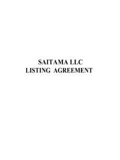 SAITAMA LLC LISTING AGREEMENT