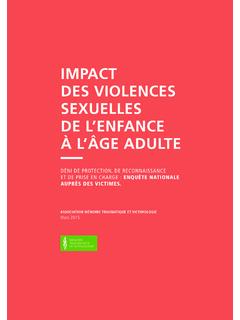 IMPACT DES VIOLENCES SEXUELLES DE L’ENFANCE &#192; …