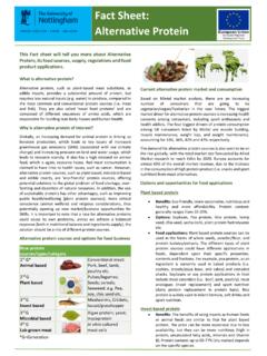 Fact Sheet: Alternative Protein - University of Nottingham